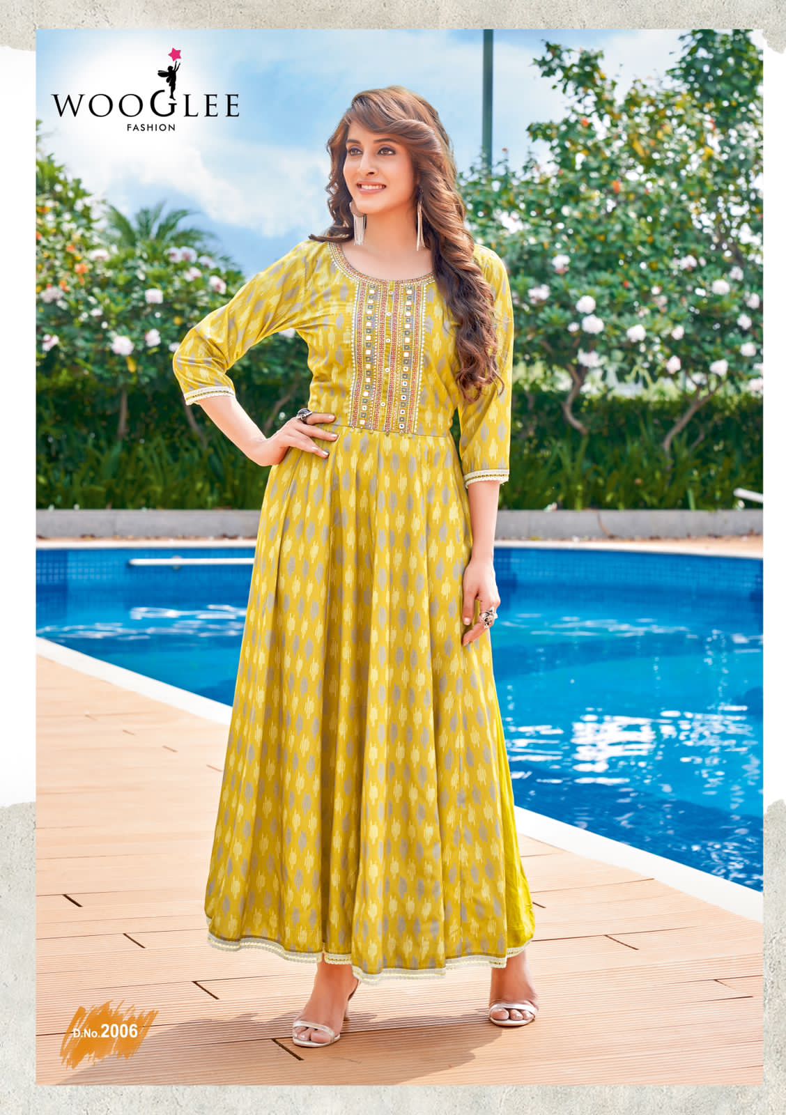 Wooglee Avsar Rayon Long Anarkali Kurtis Catalog
